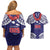 Samoa Black Saturday Couples Matching Off Shoulder Short Dress and Hawaiian Shirt Samoa mo Samoa with Blue Ula Fala