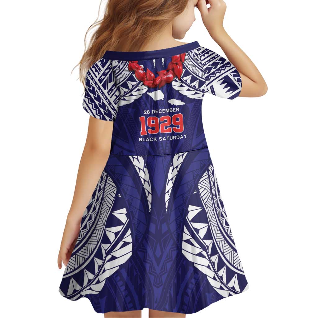 Samoa Black Saturday Family Matching Puletasi and Hawaiian Shirt Samoa mo Samoa with Blue Ula Fala