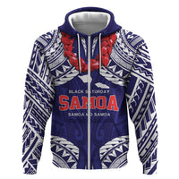 Samoa Black Saturday Hoodie Samoa mo Samoa with Blue Ula Fala