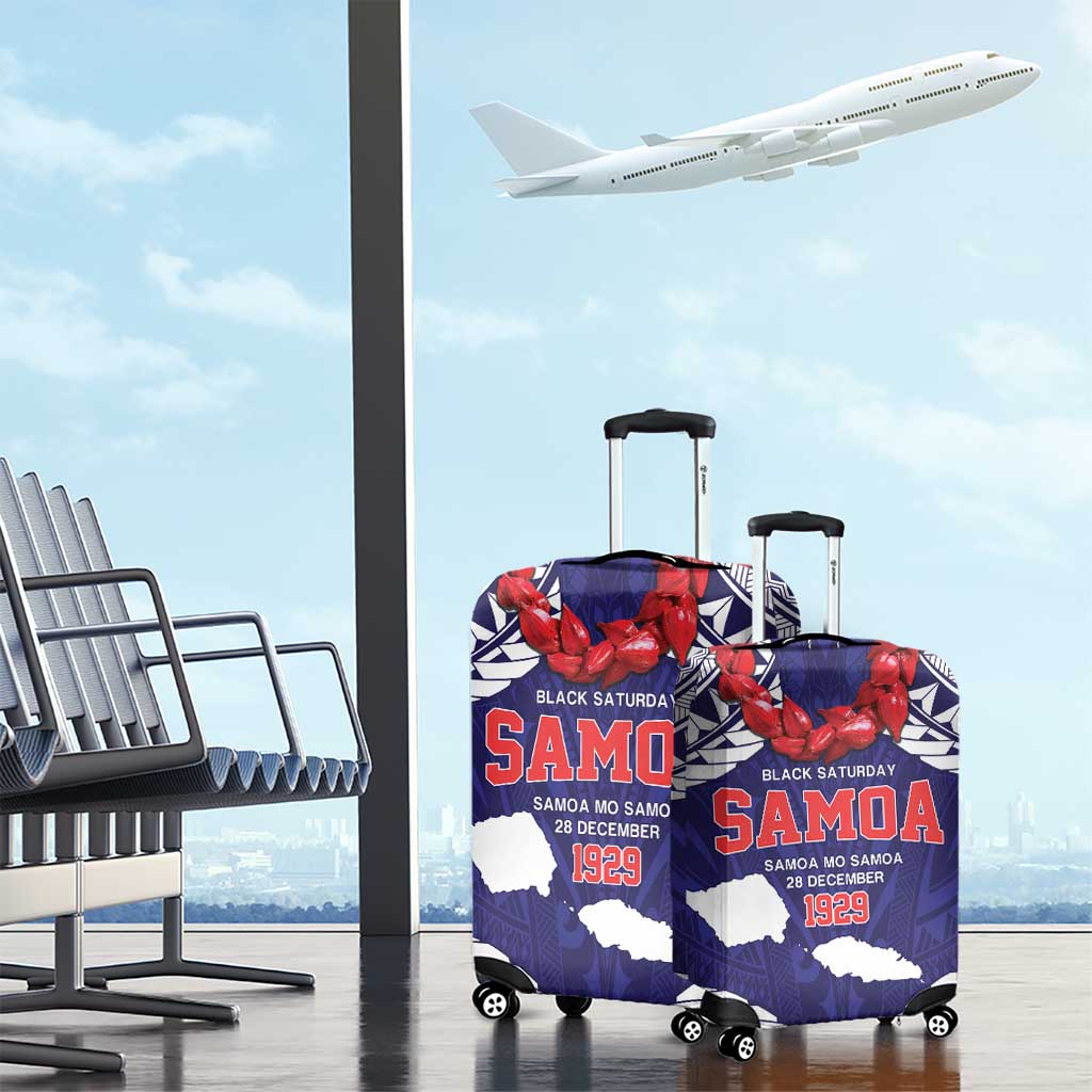 Samoa Black Saturday Luggage Cover Samoa mo Samoa with Blue Ula Fala