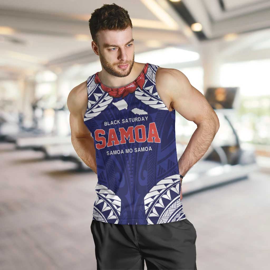 Samoa Black Saturday Men Tank Top Samoa mo Samoa with Blue Ula Fala