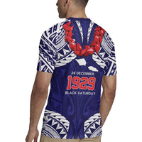 Samoa Black Saturday Rugby Jersey Samoa mo Samoa with Blue Ula Fala