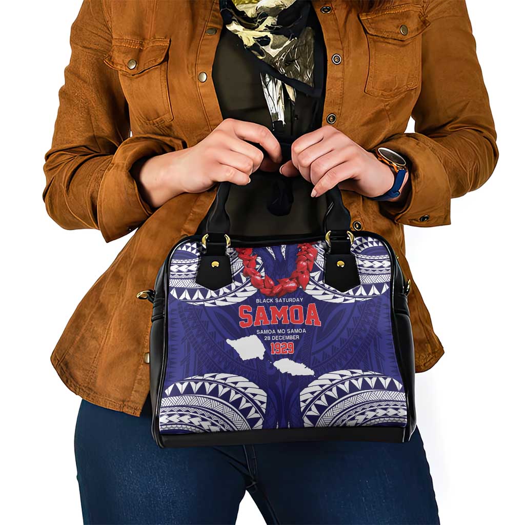 Samoa Black Saturday Shoulder Handbag Samoa mo Samoa with Blue Ula Fala