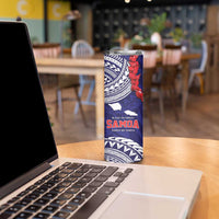 Samoa Black Saturday Skinny Tumbler Samoa mo Samoa with Blue Ula Fala LT9 - Polynesian Pride