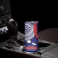 Samoa Black Saturday Skinny Tumbler Samoa mo Samoa with Blue Ula Fala LT9 - Polynesian Pride