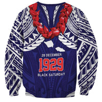 Samoa Black Saturday Sweatshirt Samoa mo Samoa with Blue Ula Fala