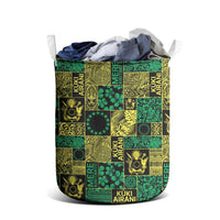 Cook Islands Mere Kiritimiti Laundry Basket Pacific Patchwork Xmas Vibes LT9 - Polynesian Pride