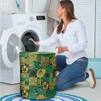 Cook Islands Mere Kiritimiti Laundry Basket Pacific Patchwork Xmas Vibes LT9 - Polynesian Pride