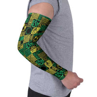 Cook Islands Mere Kiritimiti Arm Sleeves Pacific Patchwork Xmas Vibes LT9 - Polynesian Pride