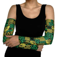 Cook Islands Mere Kiritimiti Arm Sleeves Pacific Patchwork Xmas Vibes LT9 - Polynesian Pride