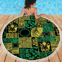 Cook Islands Mere Kiritimiti Beach Blanket Pacific Patchwork Xmas Vibes LT9 - Polynesian Pride