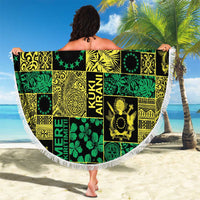 Cook Islands Mere Kiritimiti Beach Blanket Pacific Patchwork Xmas Vibes LT9 - Polynesian Pride
