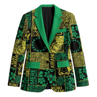 Cook Islands Mere Kiritimiti Blazer Pacific Patchwork Xmas Vibes LT9 Unisex Green - Polynesian Pride