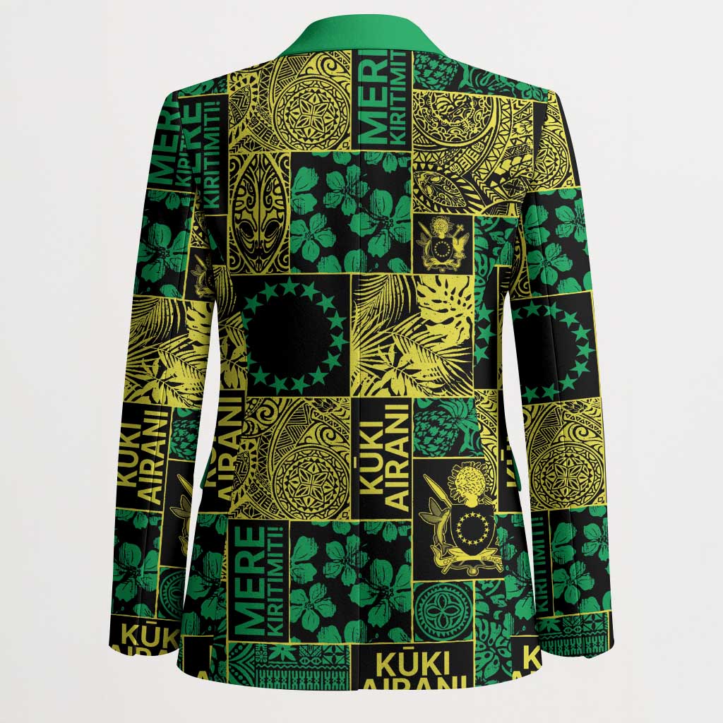 Cook Islands Mere Kiritimiti Blazer Pacific Patchwork Xmas Vibes LT9 - Polynesian Pride