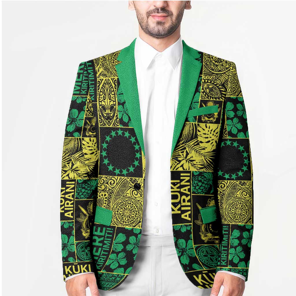Cook Islands Mere Kiritimiti Blazer Pacific Patchwork Xmas Vibes LT9 - Polynesian Pride
