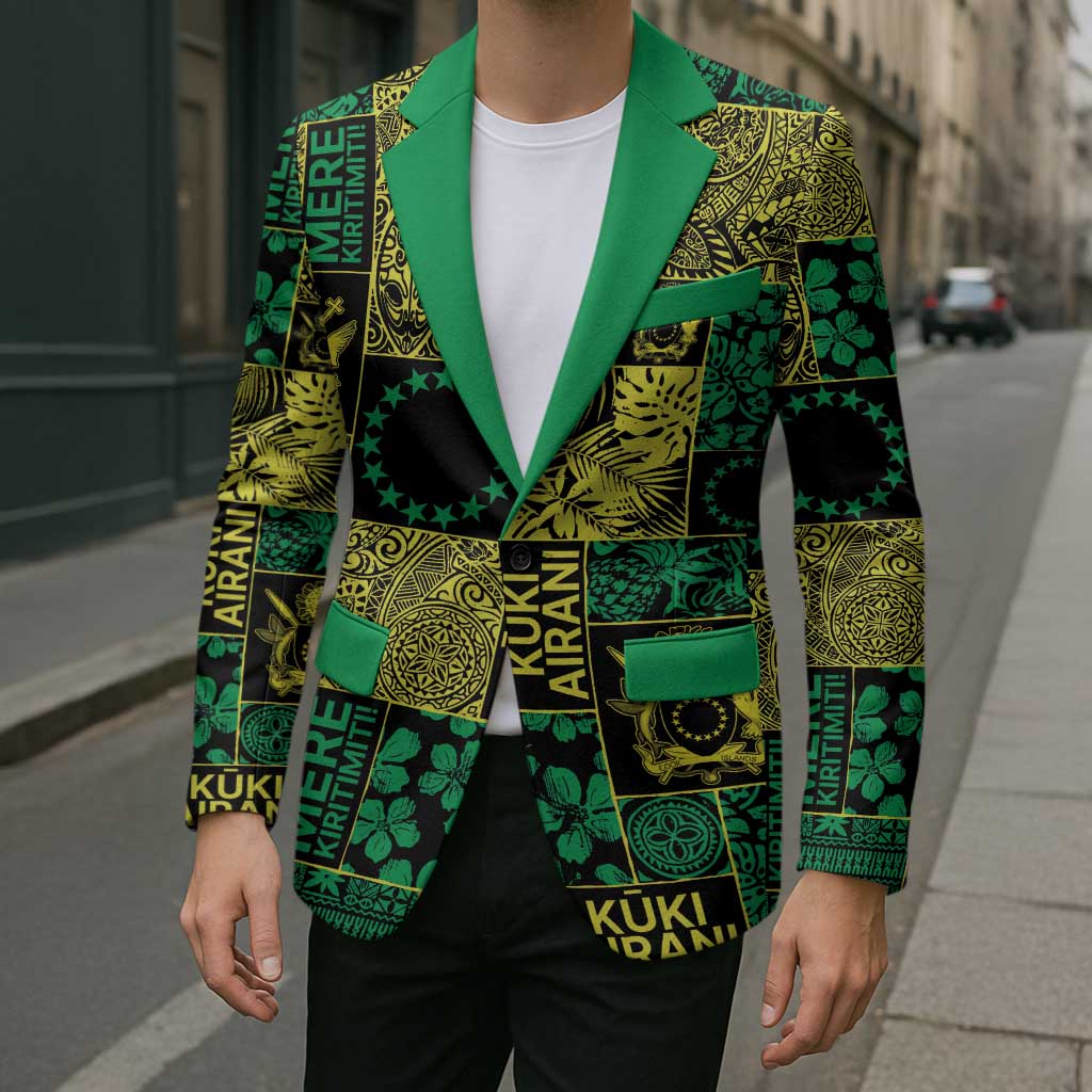 Cook Islands Mere Kiritimiti Blazer Pacific Patchwork Xmas Vibes LT9 - Polynesian Pride