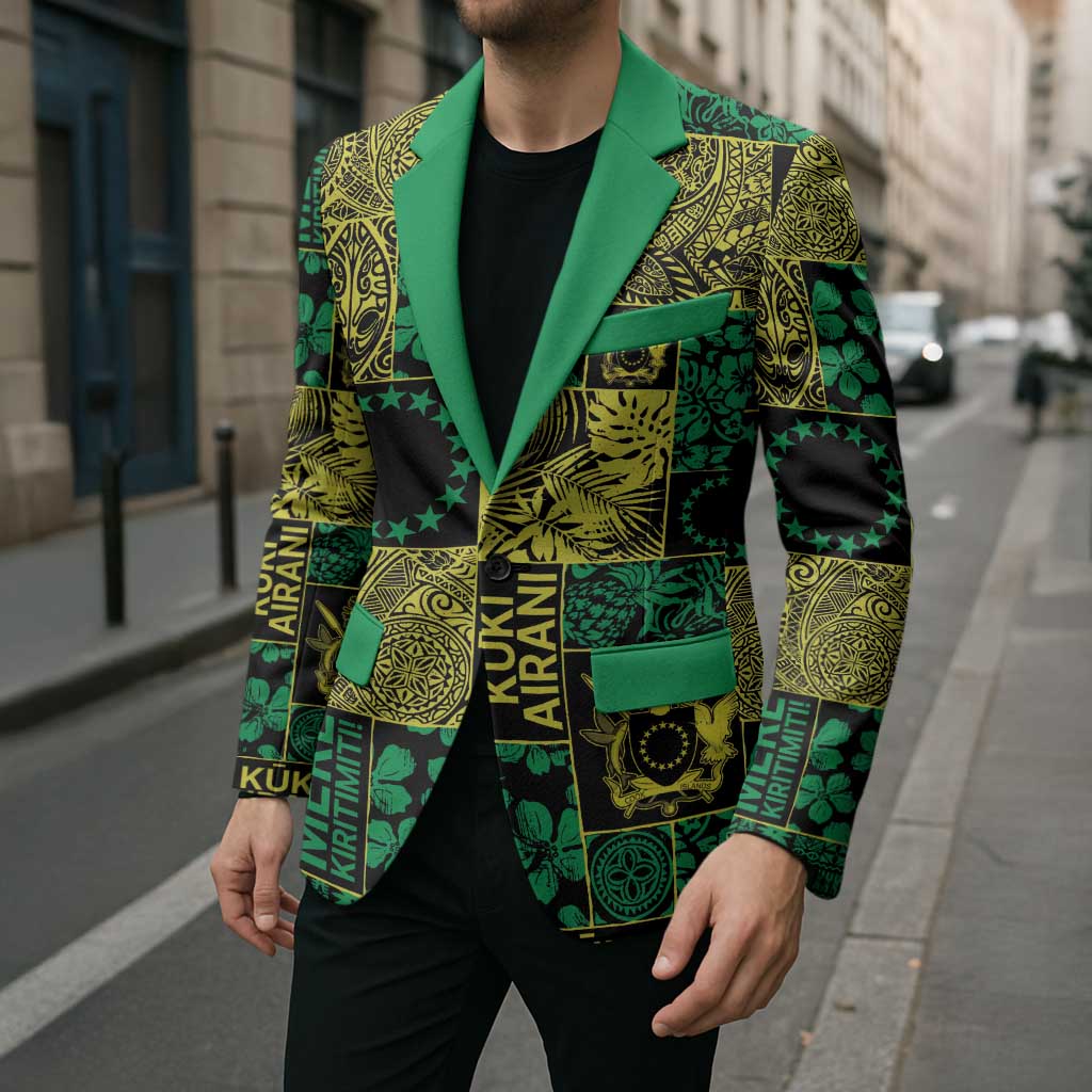 Cook Islands Mere Kiritimiti Blazer Pacific Patchwork Xmas Vibes LT9 - Polynesian Pride