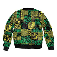 Cook Islands Mere Kiritimiti Bomber Jacket Pacific Patchwork Xmas Vibes LT9 - Polynesian Pride