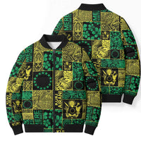 Cook Islands Mere Kiritimiti Bomber Puffer Jacket Pacific Patchwork Xmas Vibes LT9 - Polynesian Pride