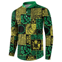 Cook Islands Mere Kiritimiti Button Sweatshirt Pacific Patchwork Xmas Vibes LT9 - Polynesian Pride