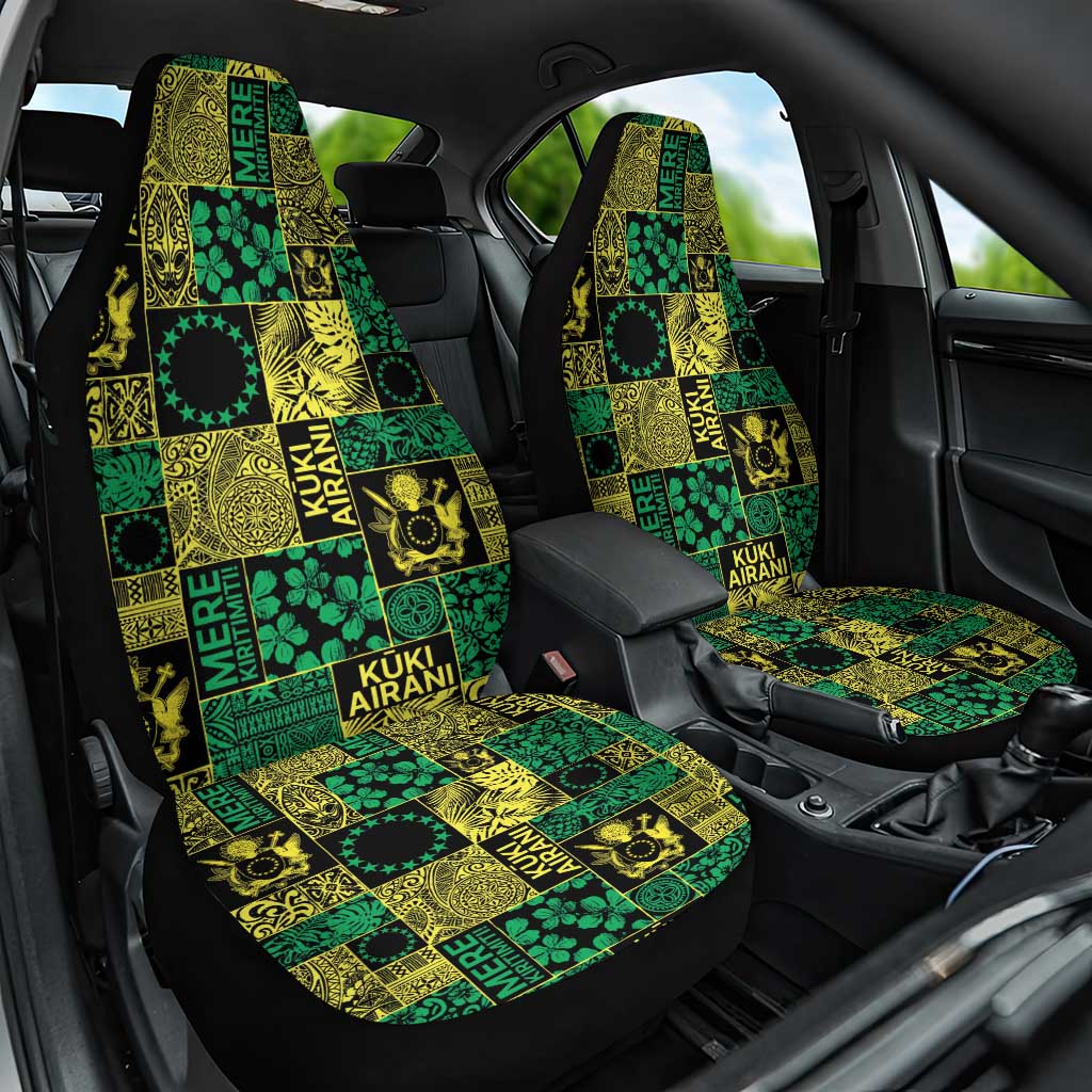 Cook Islands Mere Kiritimiti Car Seat Cover Pacific Patchwork Xmas Vibes - Polynesian Pride
