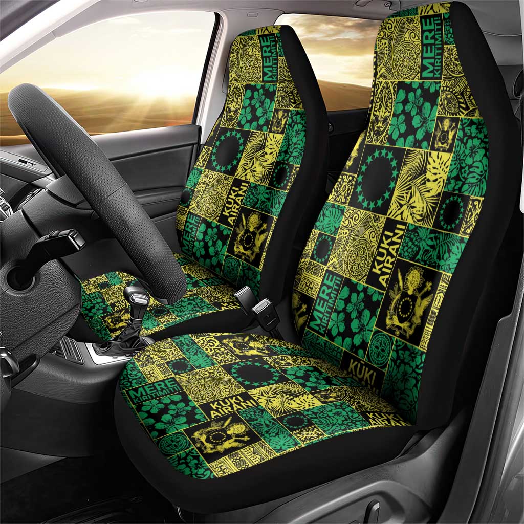 Cook Islands Mere Kiritimiti Car Seat Cover Pacific Patchwork Xmas Vibes - Polynesian Pride