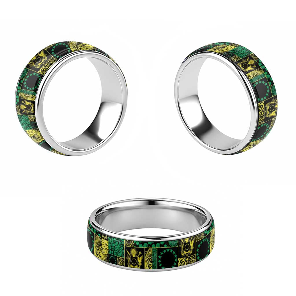 Cook Islands Mere Kiritimiti Classic Ring Pacific Patchwork Xmas Vibes LT9 - Polynesian Pride