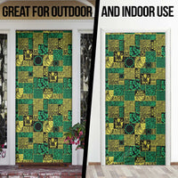 Cook Islands Mere Kiritimiti Door Cover Pacific Patchwork Xmas Vibes - Polynesian Pride
