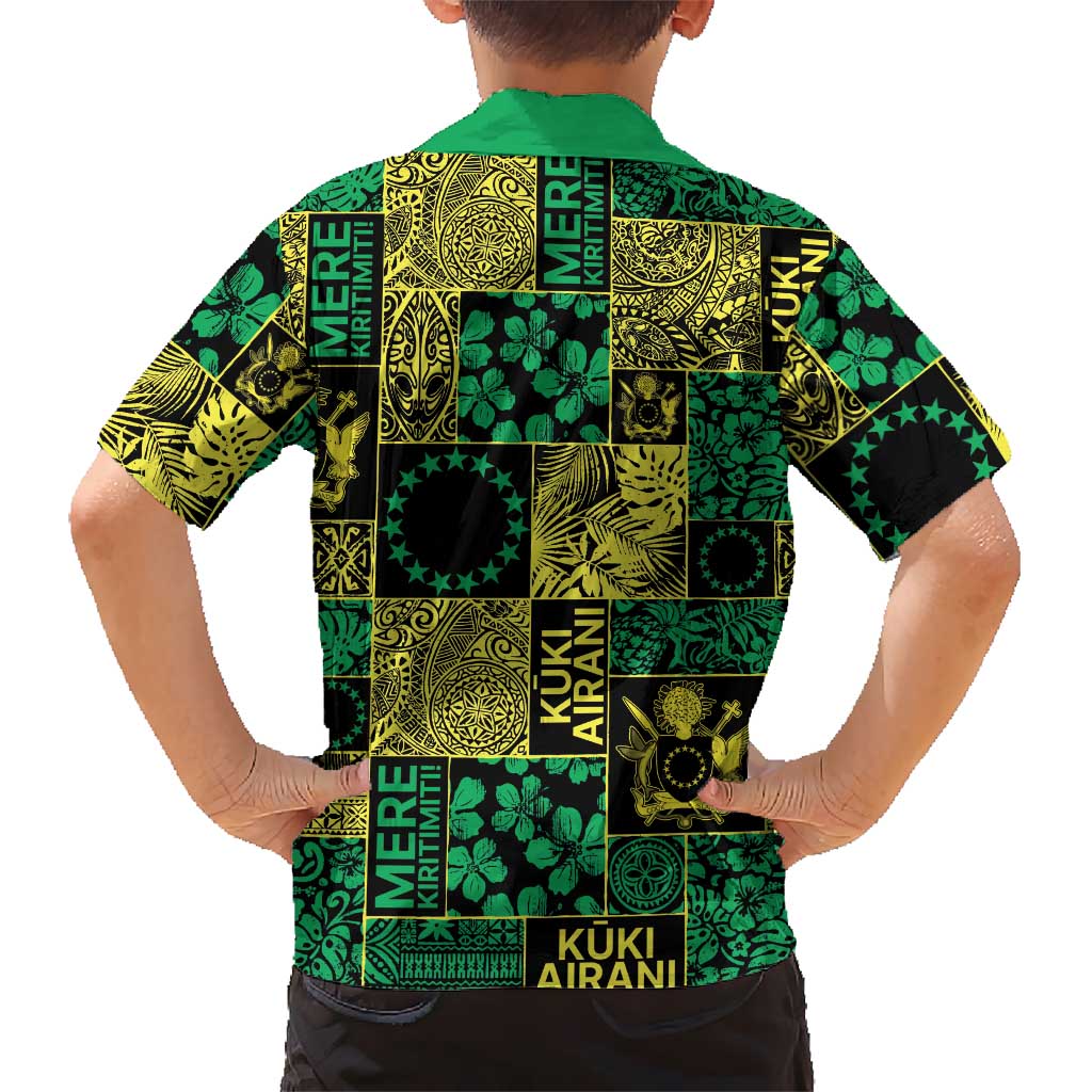 Cook Islands Mere Kiritimiti Family Matching Puletasi and Hawaiian Shirt Pacific Patchwork Xmas Vibes LT9 - Polynesian Pride