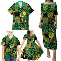 Cook Islands Mere Kiritimiti Family Matching Puletasi and Hawaiian Shirt Pacific Patchwork Xmas Vibes LT9 - Polynesian Pride