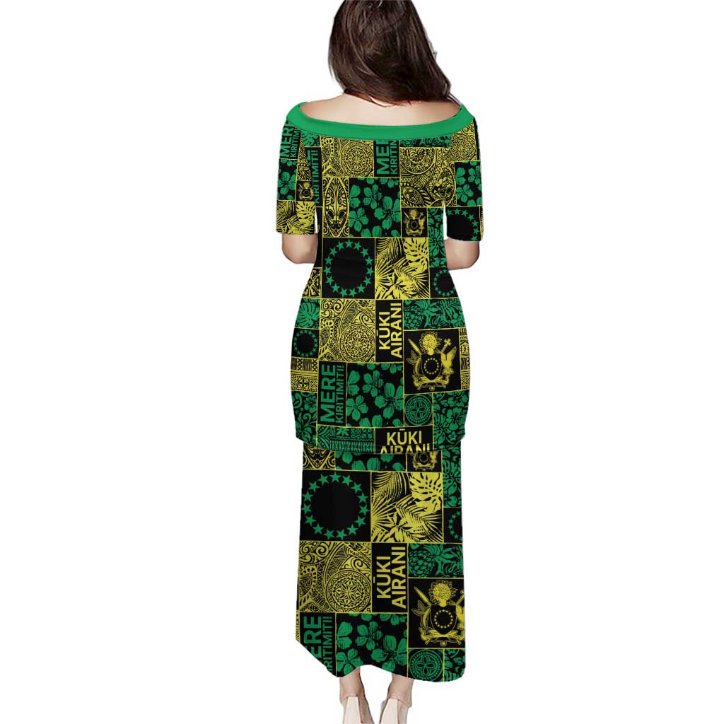 Cook Islands Mere Kiritimiti Family Matching Puletasi and Hawaiian Shirt Pacific Patchwork Xmas Vibes LT9 - Polynesian Pride