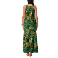 Cook Islands Mere Kiritimiti Family Matching Tank Maxi Dress and Hawaiian Shirt Pacific Patchwork Xmas Vibes - Polynesian Pride