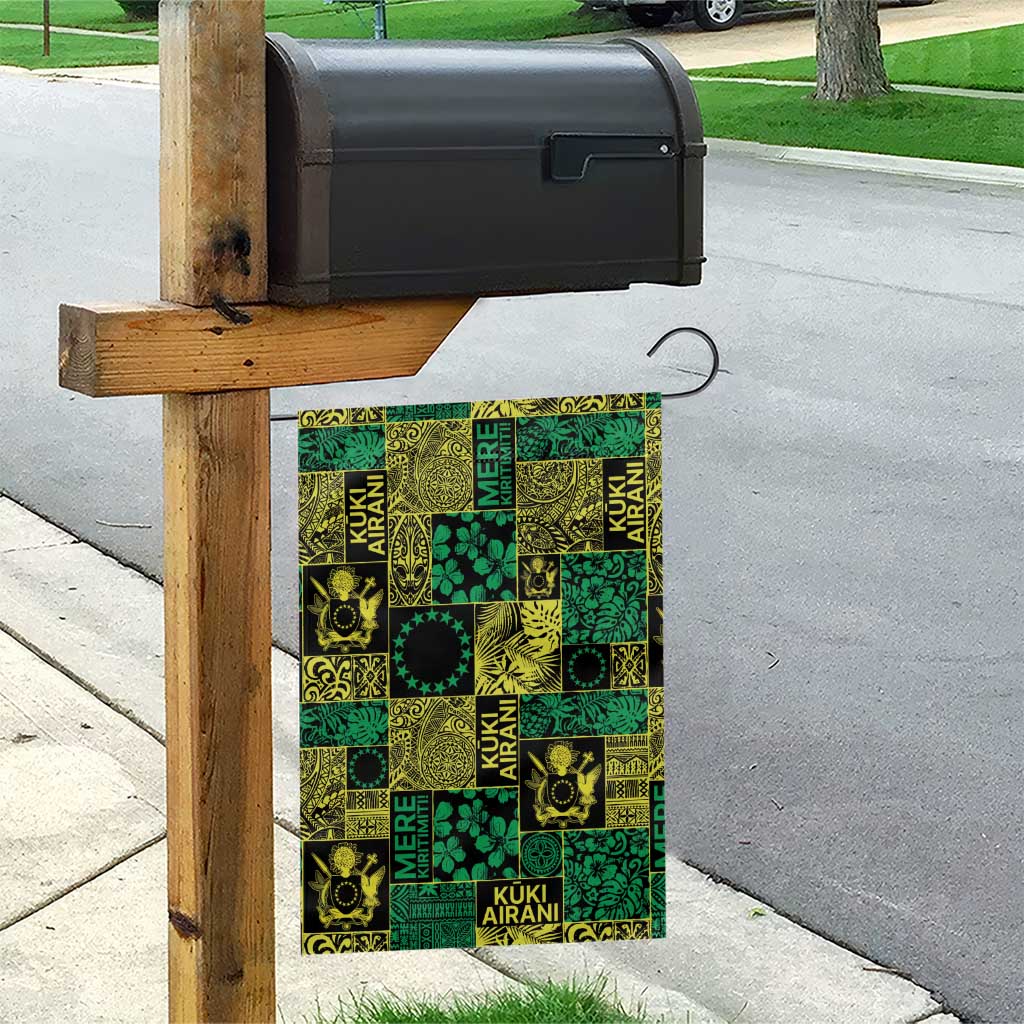 Cook Islands Mere Kiritimiti Garden Flag Pacific Patchwork Xmas Vibes - Polynesian Pride