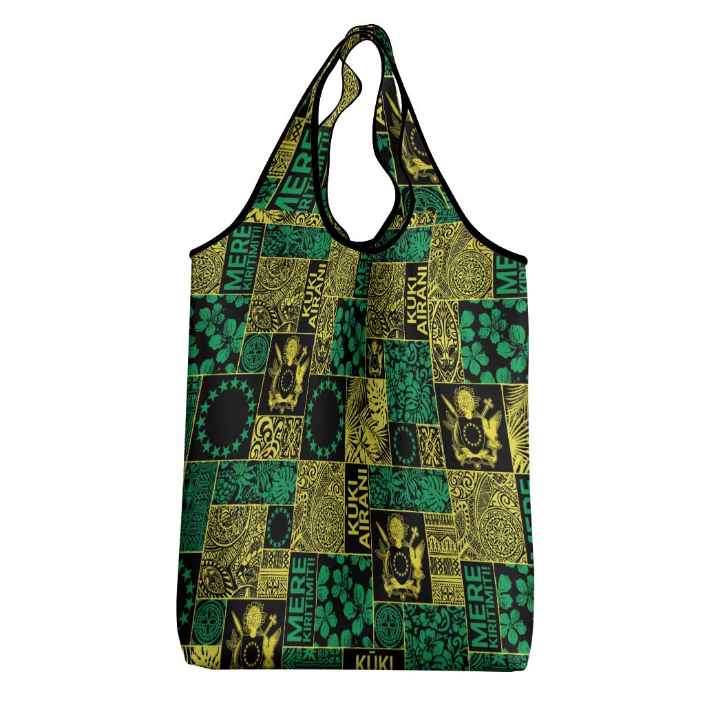 Cook Islands Mere Kiritimiti Grocery Bag Pacific Patchwork Xmas Vibes - Polynesian Pride