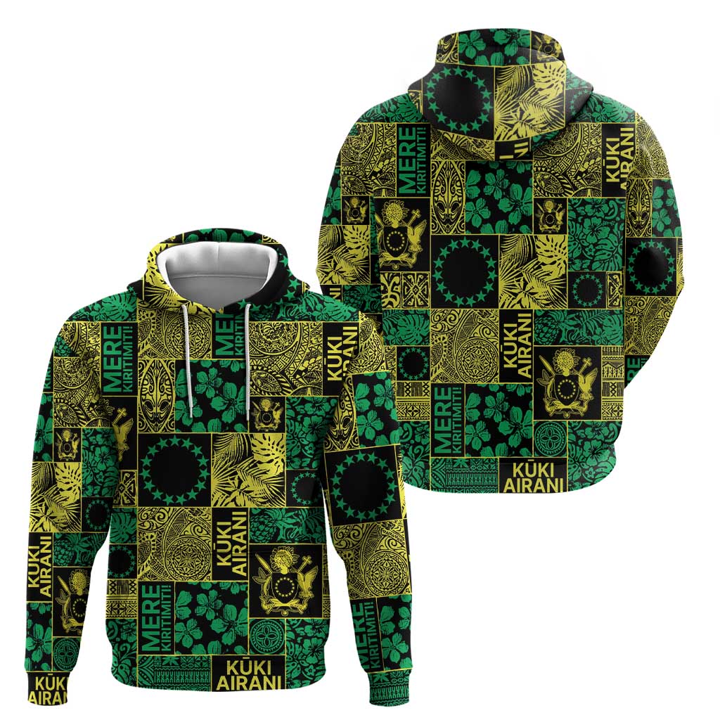 Cook Islands Mere Kiritimiti Hoodie Pacific Patchwork Xmas Vibes - Polynesian Pride