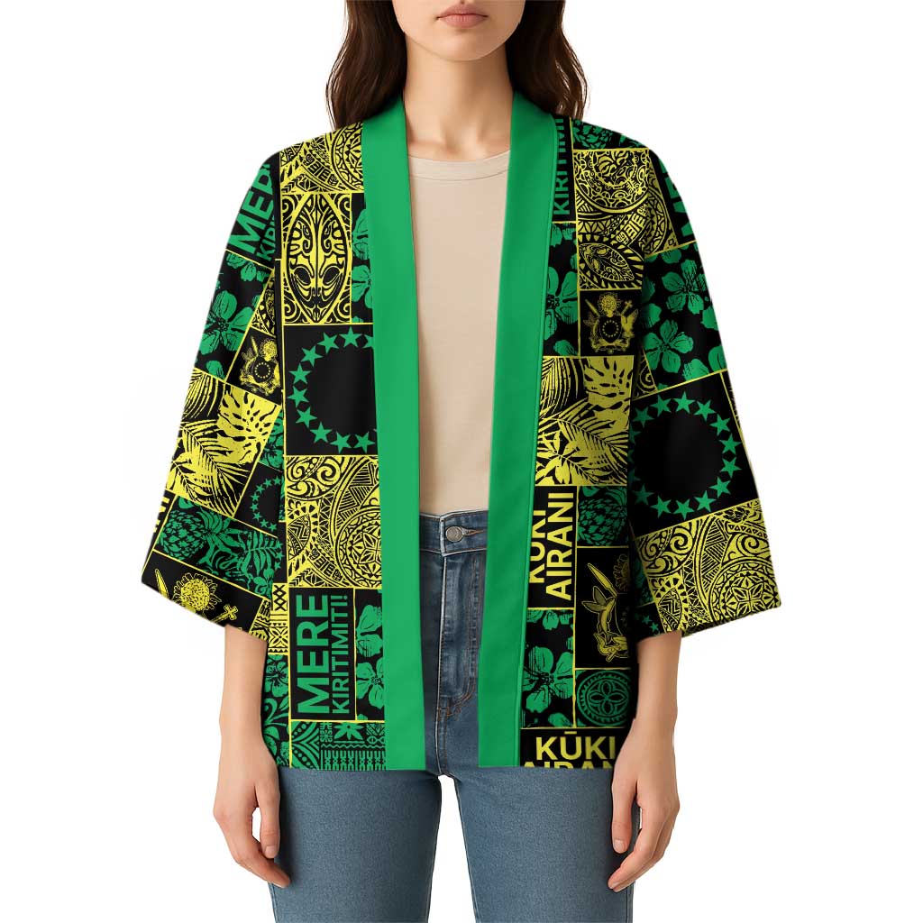 Cook Islands Mere Kiritimiti Kimono Pacific Patchwork Xmas Vibes - Polynesian Pride