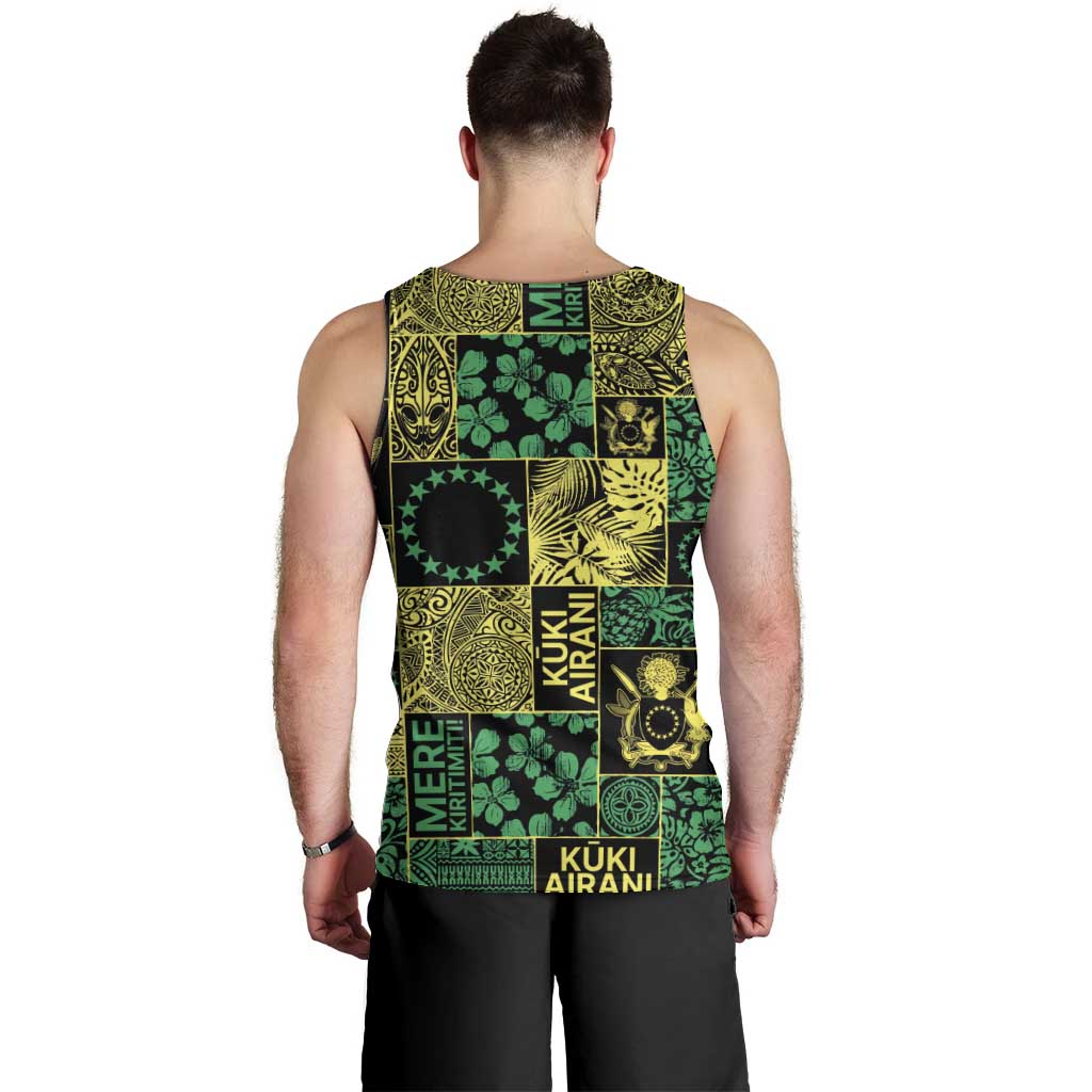 Cook Islands Mere Kiritimiti Men Tank Top Pacific Patchwork Xmas Vibes LT9 - Polynesian Pride