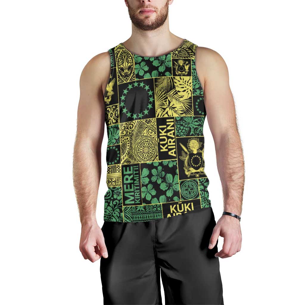 Cook Islands Mere Kiritimiti Men Tank Top Pacific Patchwork Xmas Vibes LT9 - Polynesian Pride