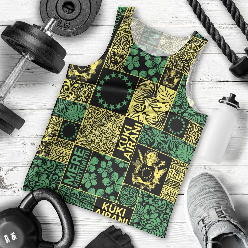 Cook Islands Mere Kiritimiti Men Tank Top Pacific Patchwork Xmas Vibes LT9 - Polynesian Pride