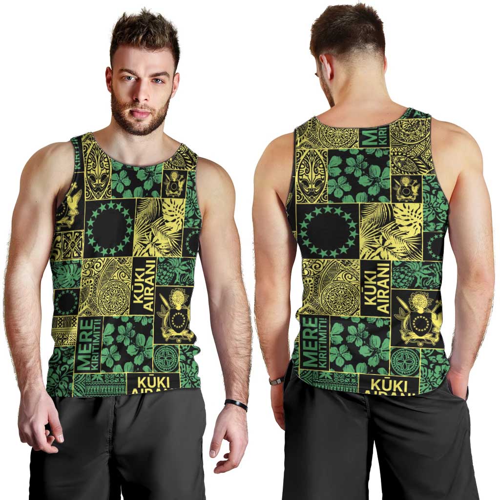 Cook Islands Mere Kiritimiti Men Tank Top Pacific Patchwork Xmas Vibes LT9 - Polynesian Pride