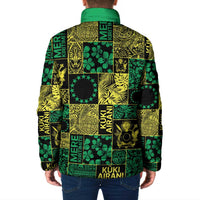 Cook Islands Mere Kiritimiti Padded Jacket Pacific Patchwork Xmas Vibes LT9 - Polynesian Pride