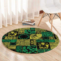 Cook Islands Mere Kiritimiti Round Carpet Pacific Patchwork Xmas Vibes LT9 - Polynesian Pride