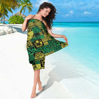 Cook Islands Mere Kiritimiti Sarong Pacific Patchwork Xmas Vibes LT9 - Polynesian Pride