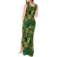 Cook Islands Mere Kiritimiti Tank Maxi Dress Pacific Patchwork Xmas Vibes - Polynesian Pride