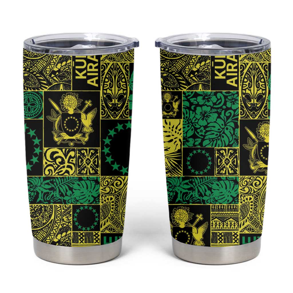 Cook Islands Mere Kiritimiti Tumbler Cup Pacific Patchwork Xmas Vibes - Polynesian Pride