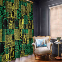 Cook Islands Mere Kiritimiti Window Curtain Pacific Patchwork Xmas Vibes - Polynesian Pride