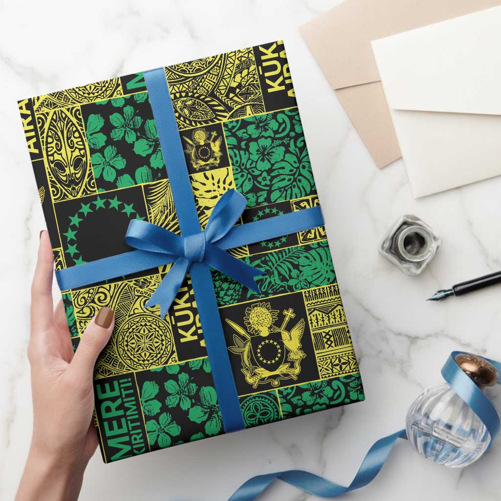 Cook Islands Mere Kiritimiti Wrapping Paper Pacific Patchwork Xmas Vibes LT9 - Polynesian Pride