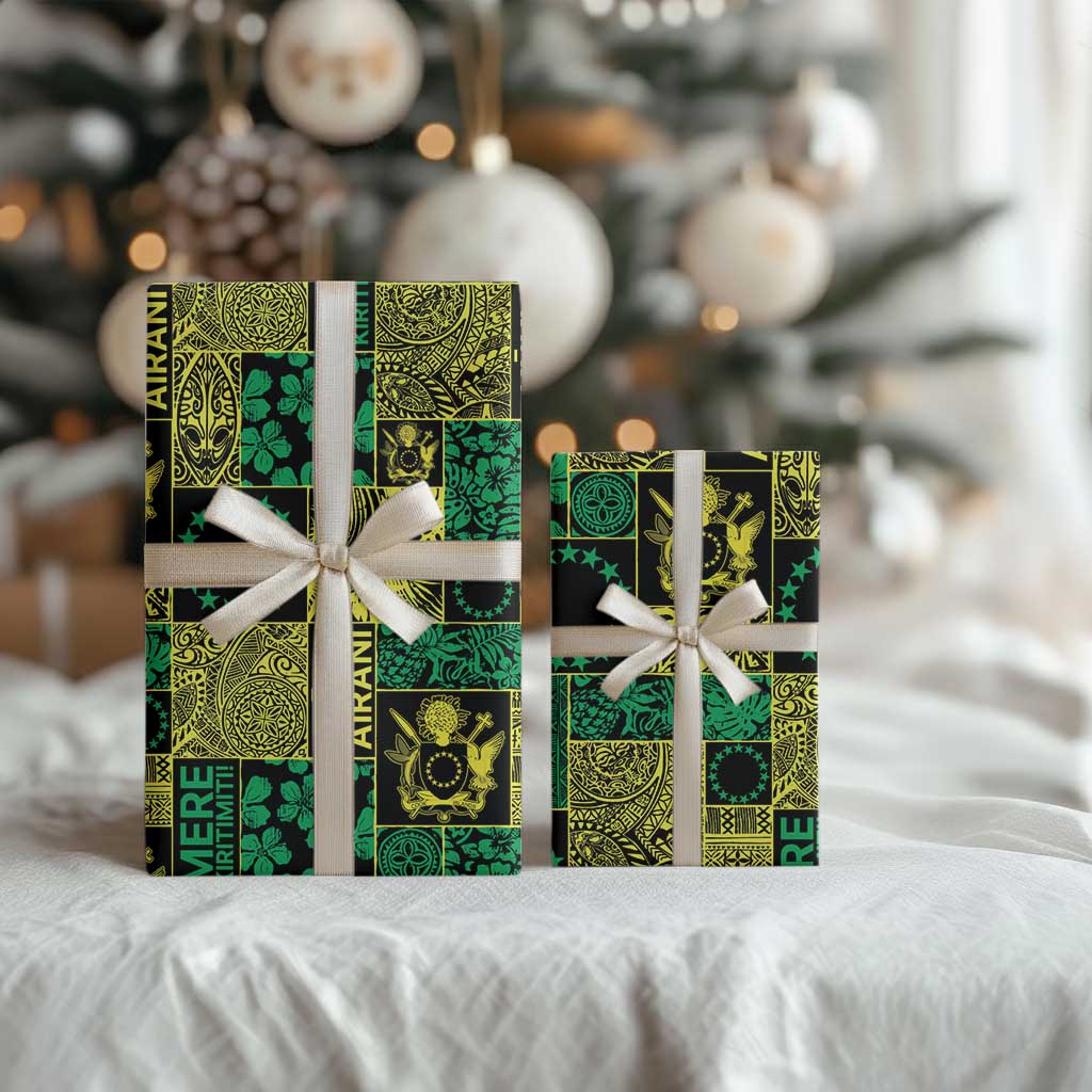 Cook Islands Mere Kiritimiti Wrapping Paper Pacific Patchwork Xmas Vibes LT9 - Polynesian Pride