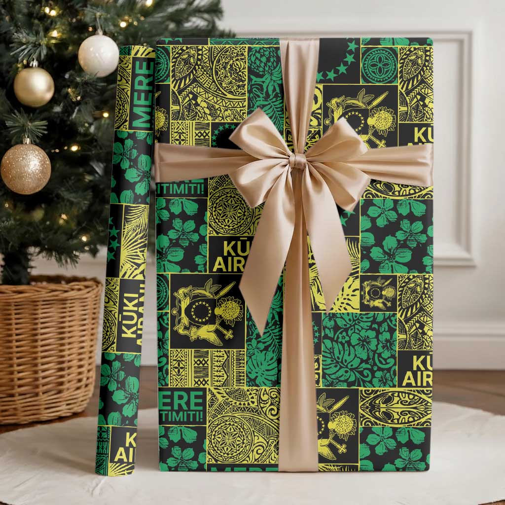 Cook Islands Mere Kiritimiti Wrapping Paper Pacific Patchwork Xmas Vibes LT9 - Polynesian Pride