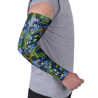 Solomon Islands Meri Kirihimete Arm Sleeves Pacific Patchwork Xmas Vibes LT9 - Polynesian Pride